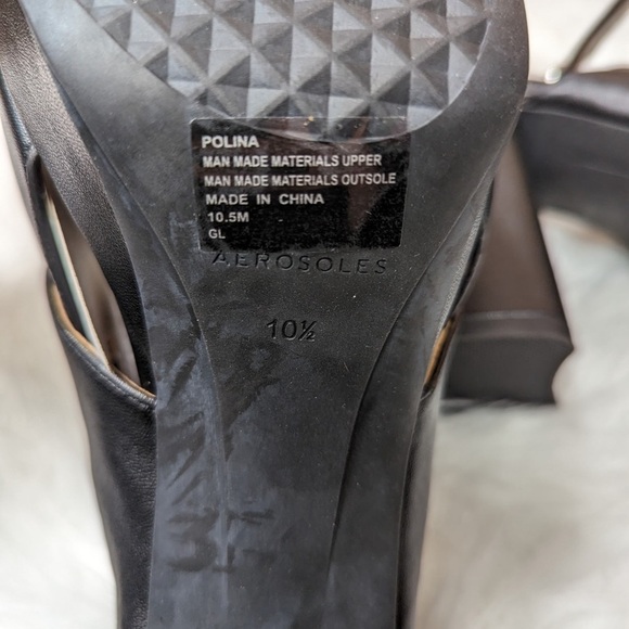 Aerosoles Paulina platform sandals in back vegan leather‎ - Picture 7 of 9